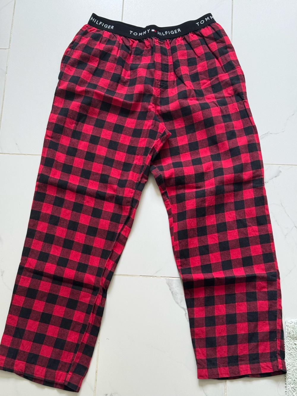 Tommy Hilfiger Red and Black Plaid Lounge Pants